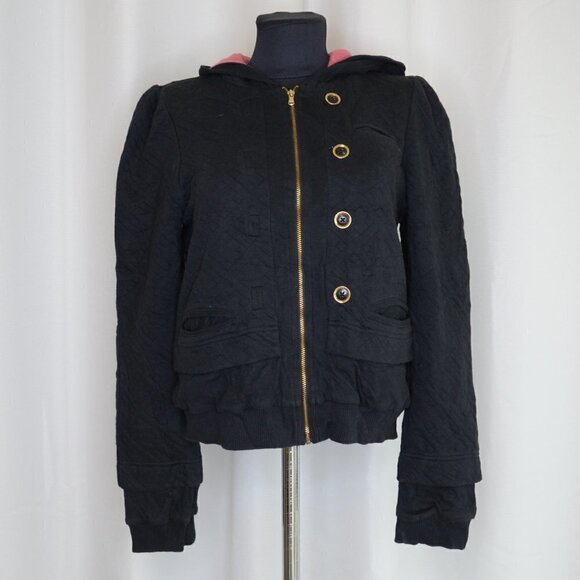 Marc Jacobs Black Quilted Zip Jacket Sz M - Picture 2 of 9